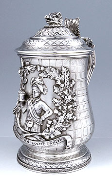 George III silver tankard with lScottish theme