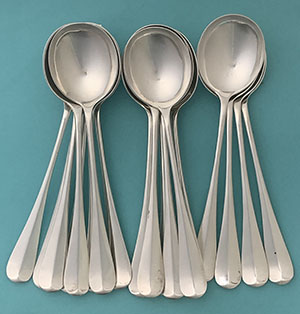 Asprey sterling silver gumbo spoons