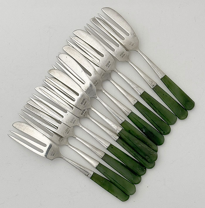 English sterling hallmarked silver pastry forks
