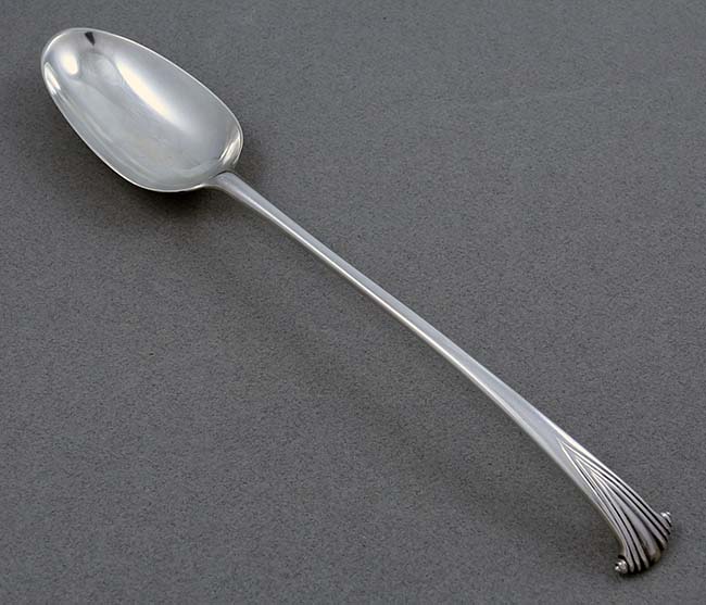 English silver Onslow pattern platter spoon