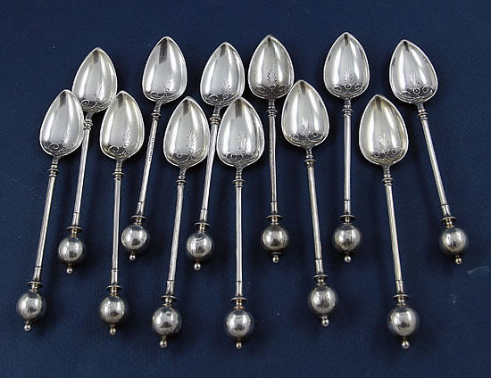 George Sharp ball pattern coffee spoons