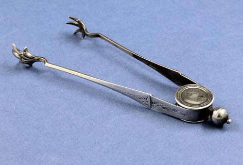 George Sharp coin silver ice tongs