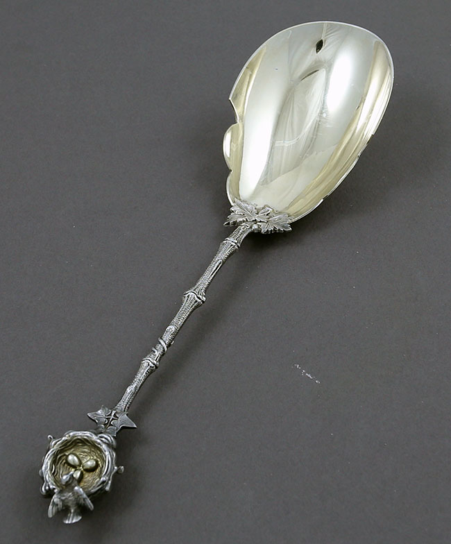 Gorham Bird's Nest sterling serving spoon large