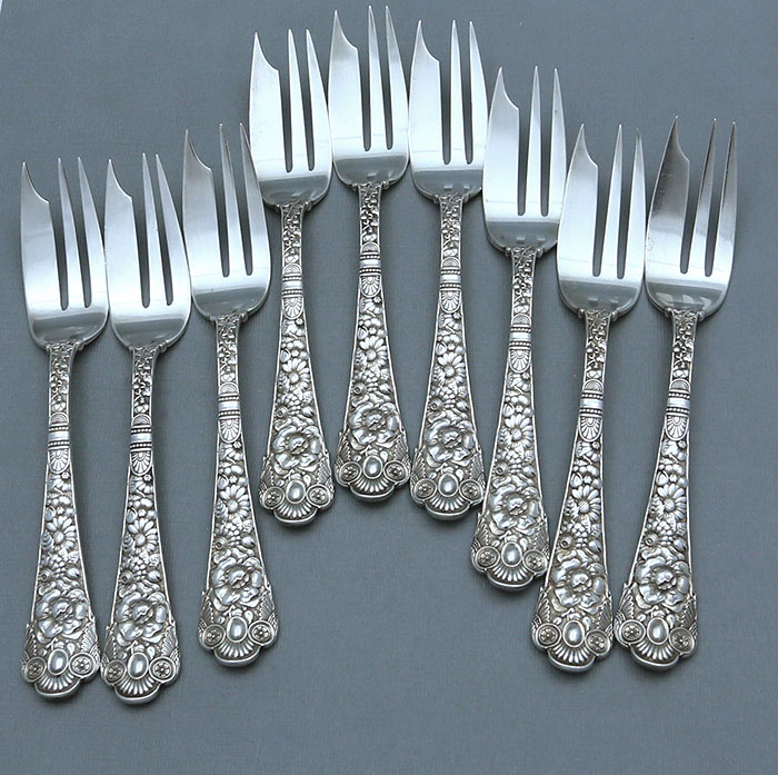 Gorham Cluny pattern antique pastry forks