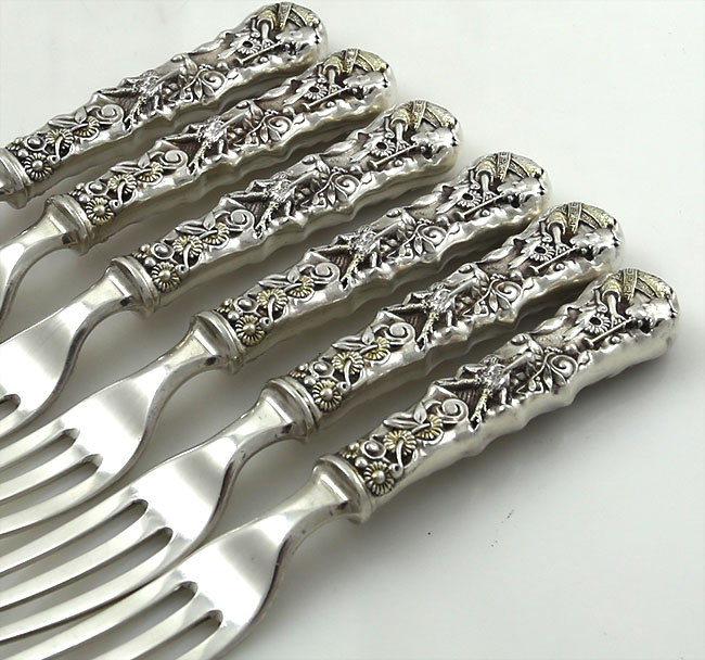 Gorham Hizen antique sterling silver game forks