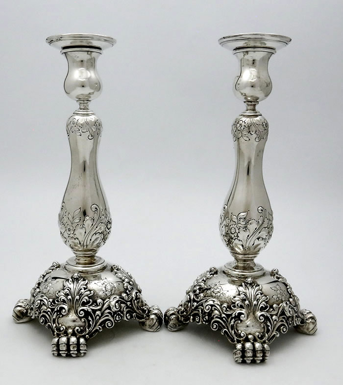 Black Starr & Frost pair of candlesticks