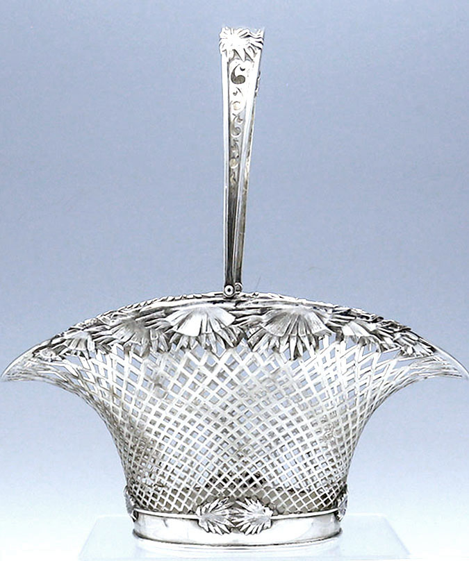 Caldwell antique sterling silver pierced basket