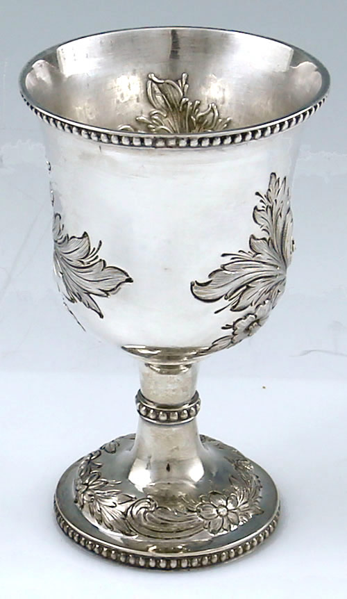 Canfield Brothers coin silver pair goblet