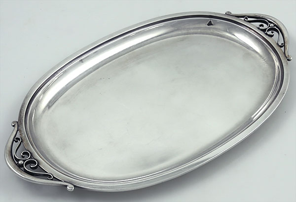C C Hermann sterling silver oval tray Denmark