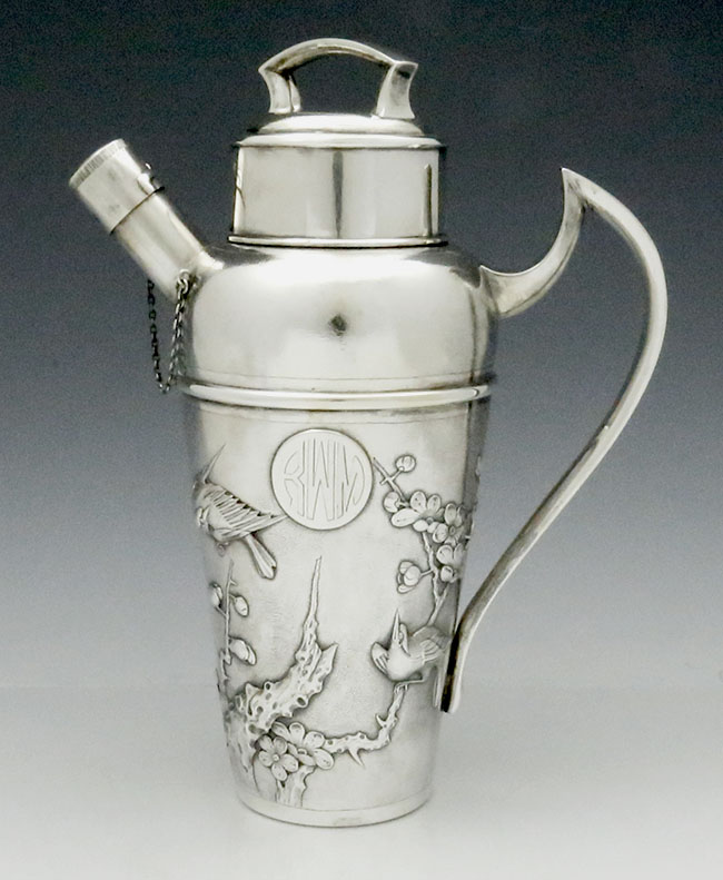 Chinese antique silver cocktail shaker