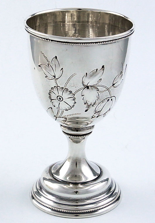American coin silver engraved goblet