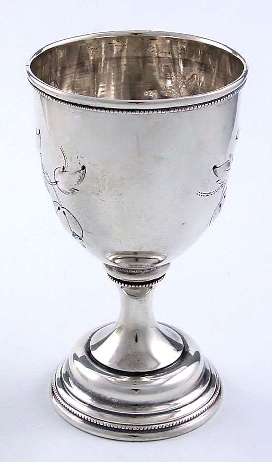 American coin silver engraved goblet