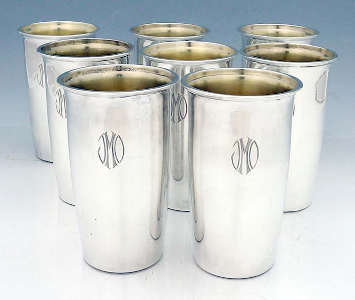 American sterling set of 8 ttall boy tumblers