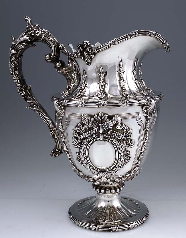 Ornate Durgin sterling water pitcher