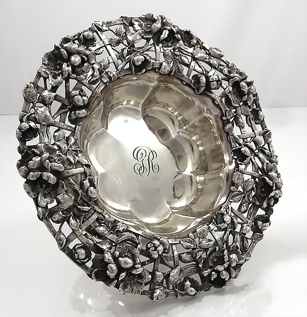 fine quality antique sterling dominick and haff compote centerpiece with applied fence detail