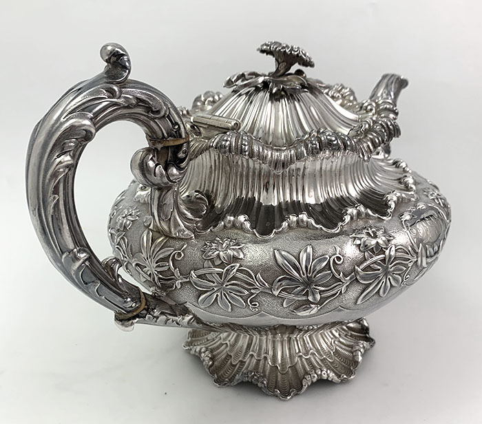 English antique silver teapot