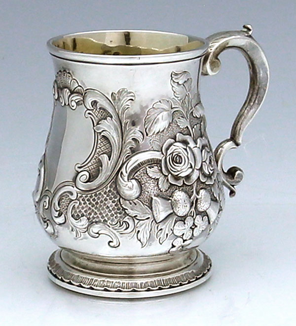 English hallmarked silver chased cup