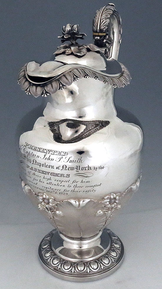 English antique silver wine jug London 1828 Rebecca Emes and Edward Barnard
