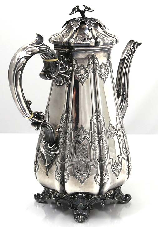 Antique English silver coffee pot by Barnard Brothers