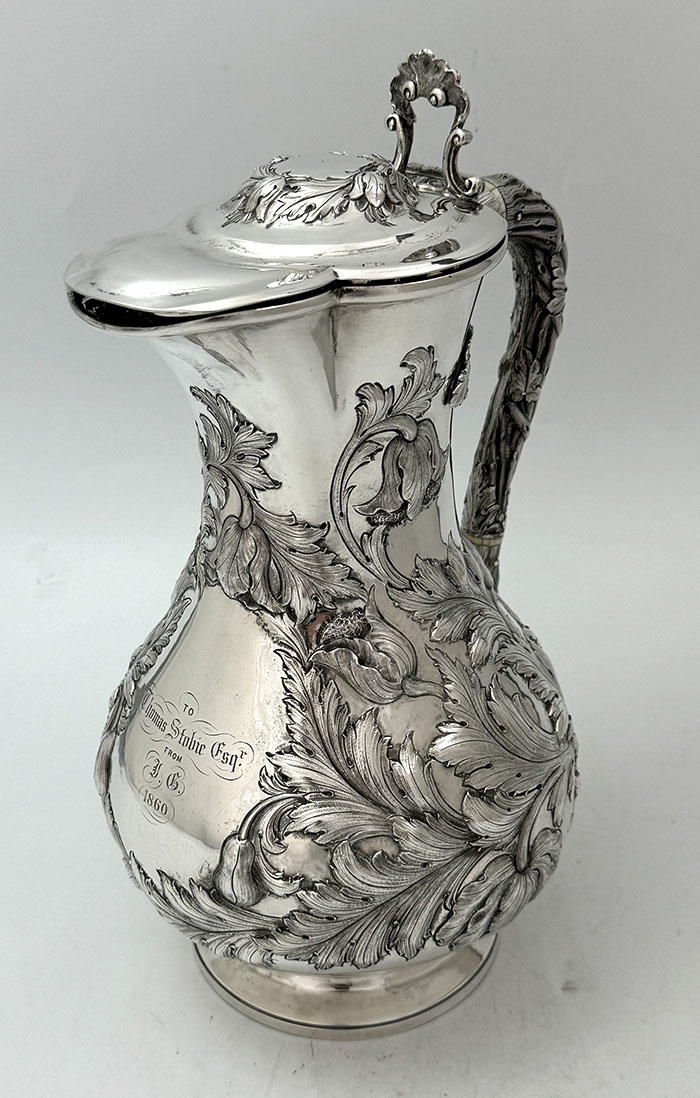 antique silver Scottish wine jug Edinburgh 1859