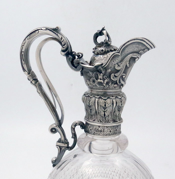 antique English silver plated wine carafe