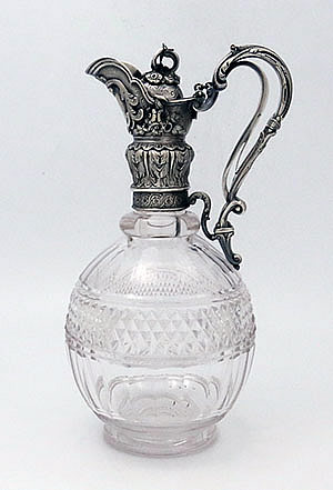 English antique silver plated wine carafe