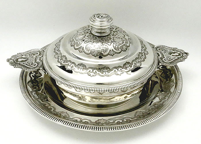 French antique silver ecuelle