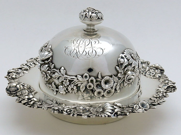Redlich antique sterling silver small butter dish