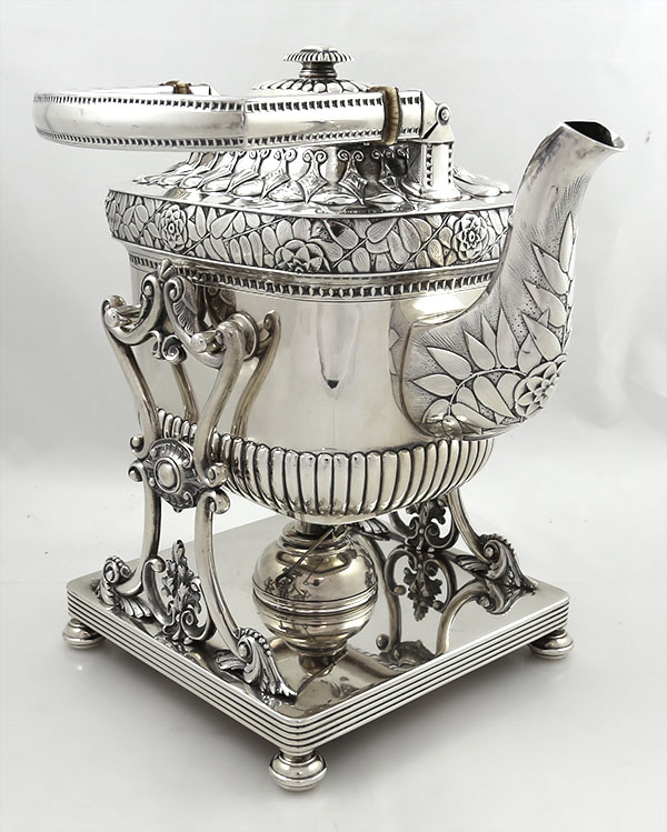 Gorham six piece antique silver tea and coffee set wih kettle