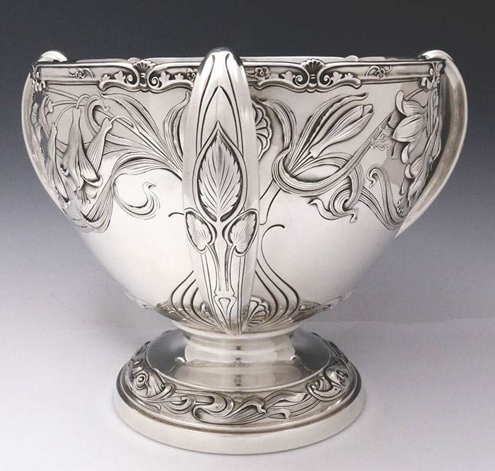 Gorham sterling silver three handle bowl art nouveau 1905