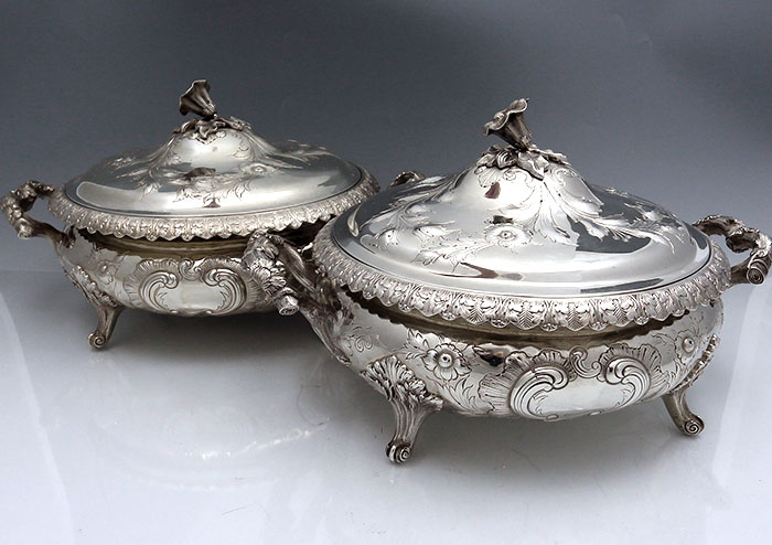 pair of antique George Sharp covered  tureens