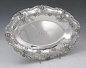 Graff Washbourne and Dunn sterling silver bread tray swags