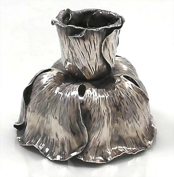 Italian sterling candlestick in flower form  Buccellati style