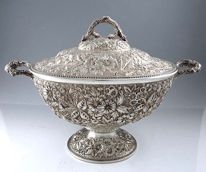 Jacobi & Jenkins repousse tureen antique sterling silver