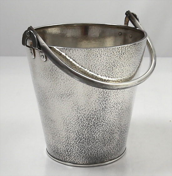 Japanese sterling antique ice bucket with pierced liner
