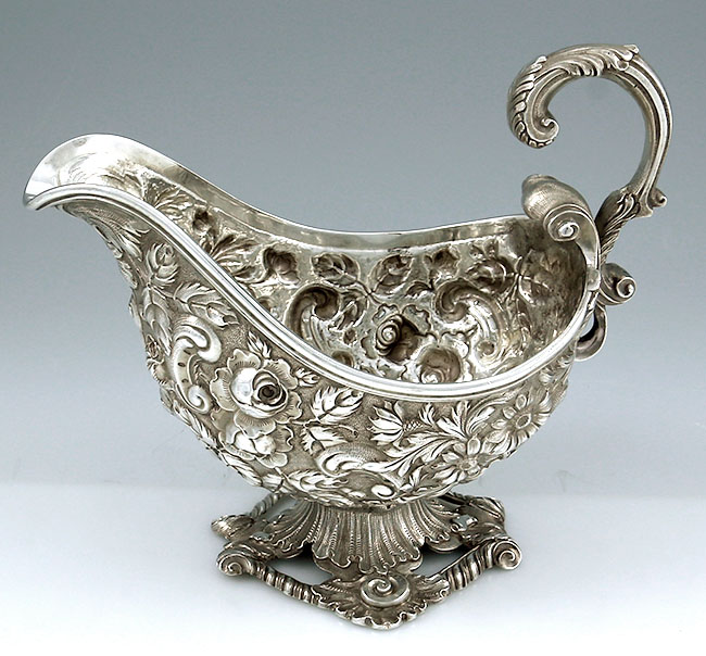 Jenkins Baltimore Sauceboat repousse sterling silver