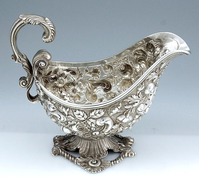 Jenkins Baltimore Sauceboat repousse sterling silver
