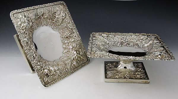 Jacobi and company antique sterling repousse compotes for bon bons