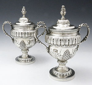 pair of S Kirk & Son Baltimore Sterling silver covered goblets