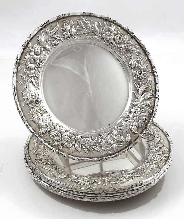Kirk repousse sterling 128f bread plate