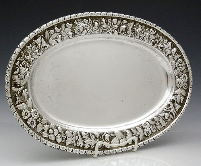 S Kirk & Son 11 ounce oval tray repousse