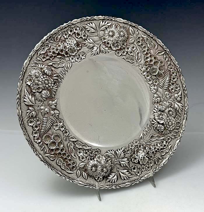 Kirk sterling #192 repousse cake plate
