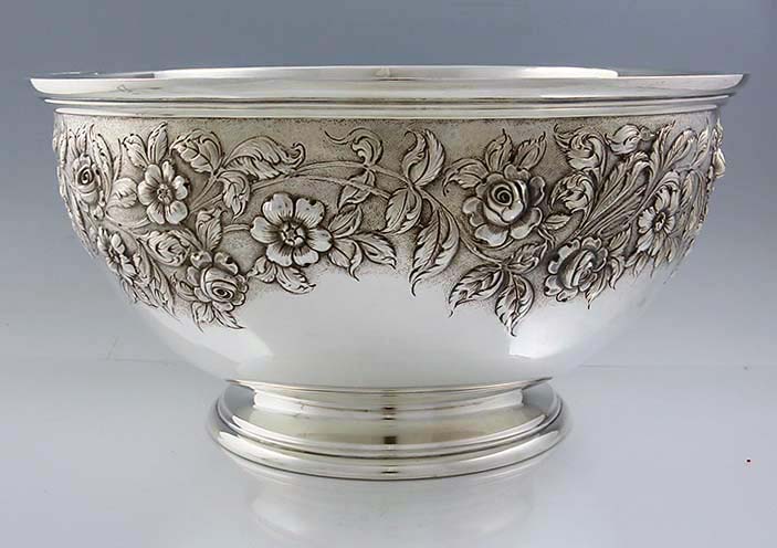 Kirk repousse sterling punch bowl