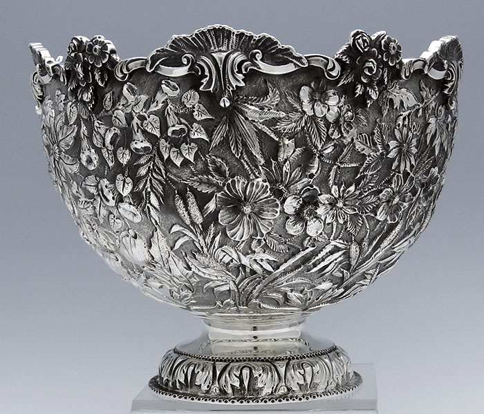 Kirk repousse antique sterling silver bowl