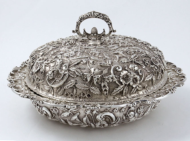 Kirk repousse covered vegetable tureen
