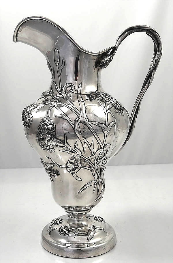 Peter Krider sterling Art Nouveau water pitcher