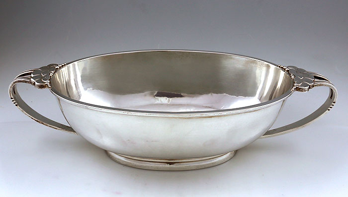Julius Randahl Chicago arts and crafts sterling hammered centerpiece bowl