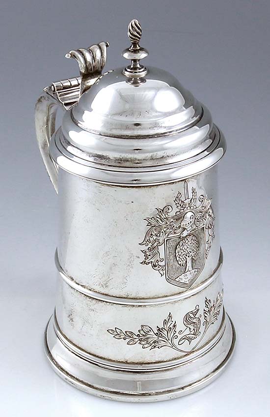 Reed and Barton tankards copy of Paul Revere  sterling silver tankards signed by individual chaser