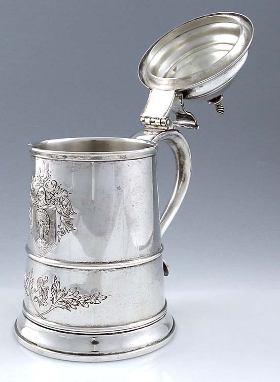 Reed and Barton tankards copy of Paul Revere  sterling silver tankards signed by individual chaser