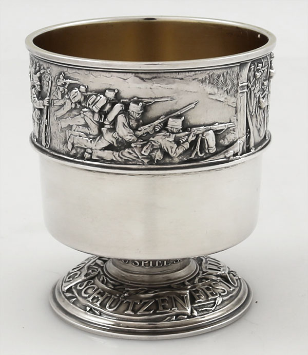 Swiss antique shooting cup goblet 800 silver